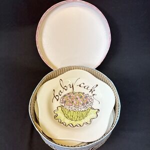 Rosanna Cupcake Desert Plates, 7‎ 5/8" Ceramic w/Box, Set Of 4